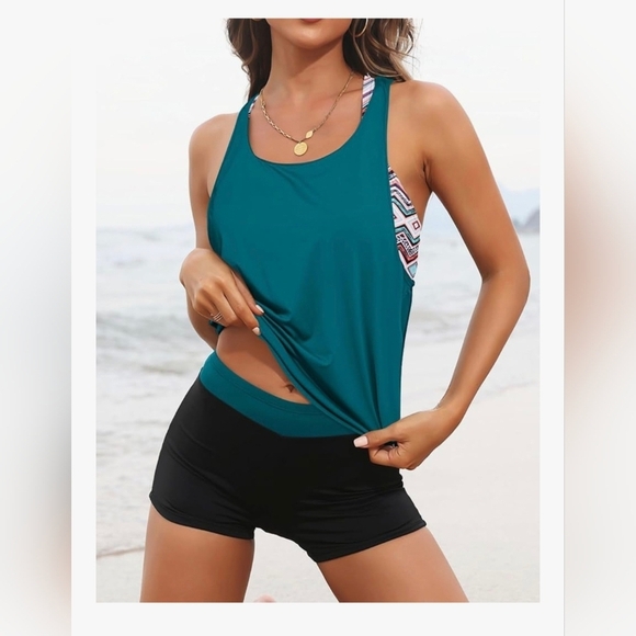 Aqua Eve 3 piece Tankini Swimsuit #1075, 1076 - Picture 9 of 14